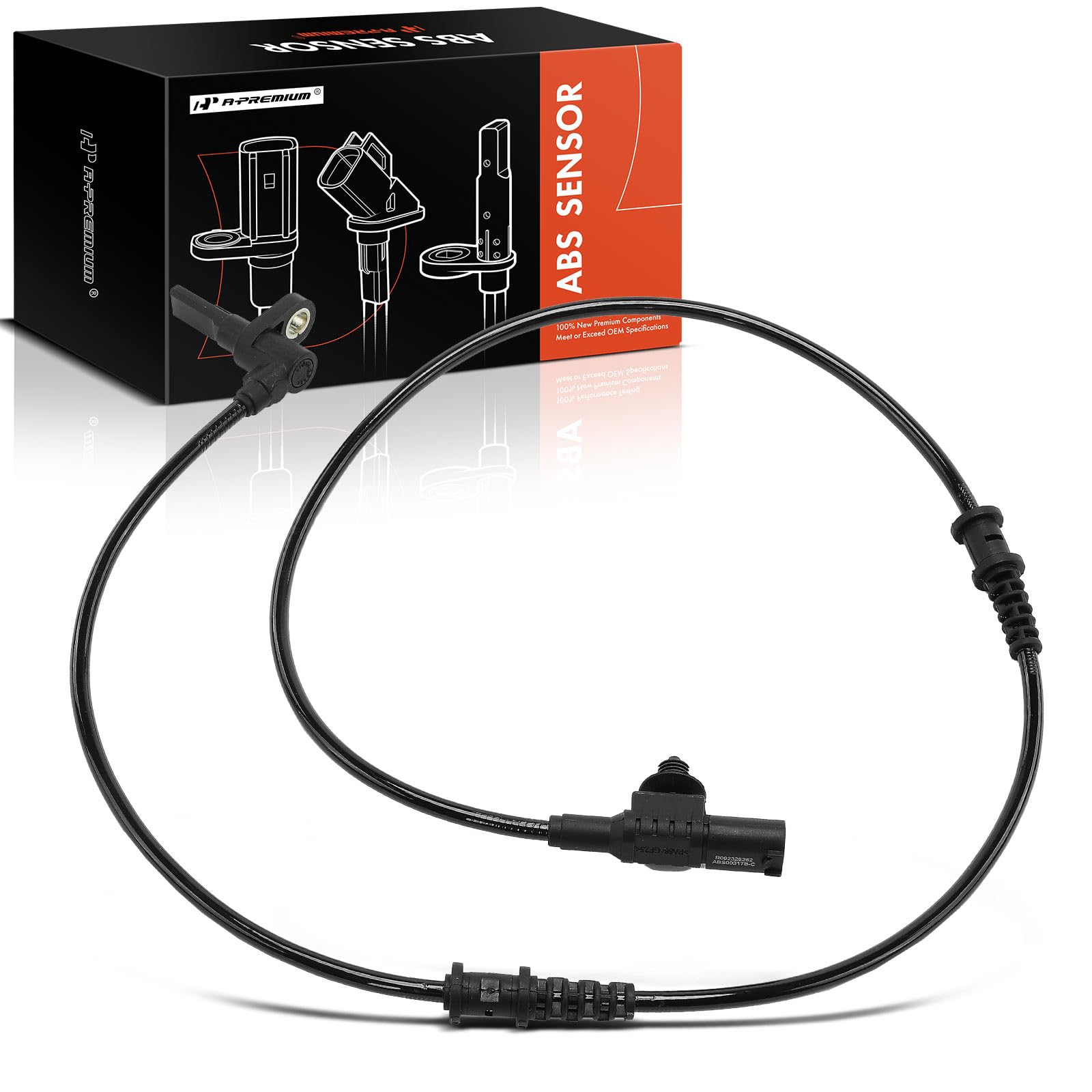 A-Premium Front Left or Right ABS Wheel Speed Sensor - Compatible with Dodge & Mercedes-Benz Models - Sprinter 2500/3500 2007-2017 - Front Driver or Passenger Side, Replaces A9065400317, 9065400317