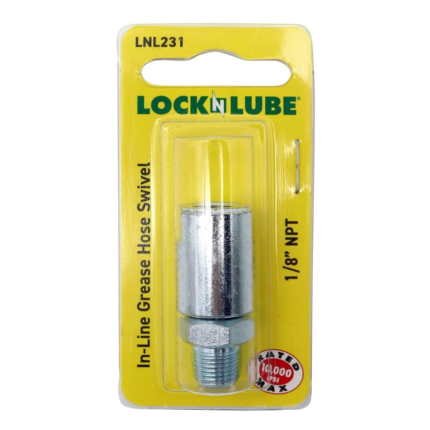 Locknlube Lnl231 1/8' Npt In-Line Grease Hose Swivel - Fits All Brands Of Manual Grease Gun
