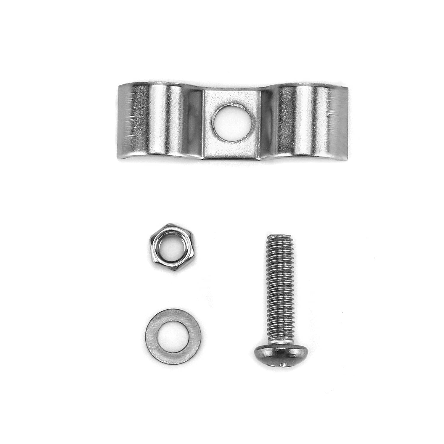 Qwork Stainless Steel Double Line Clamp, 12 Pack 3/8' Fuel Lines Clips With Mounting Screws