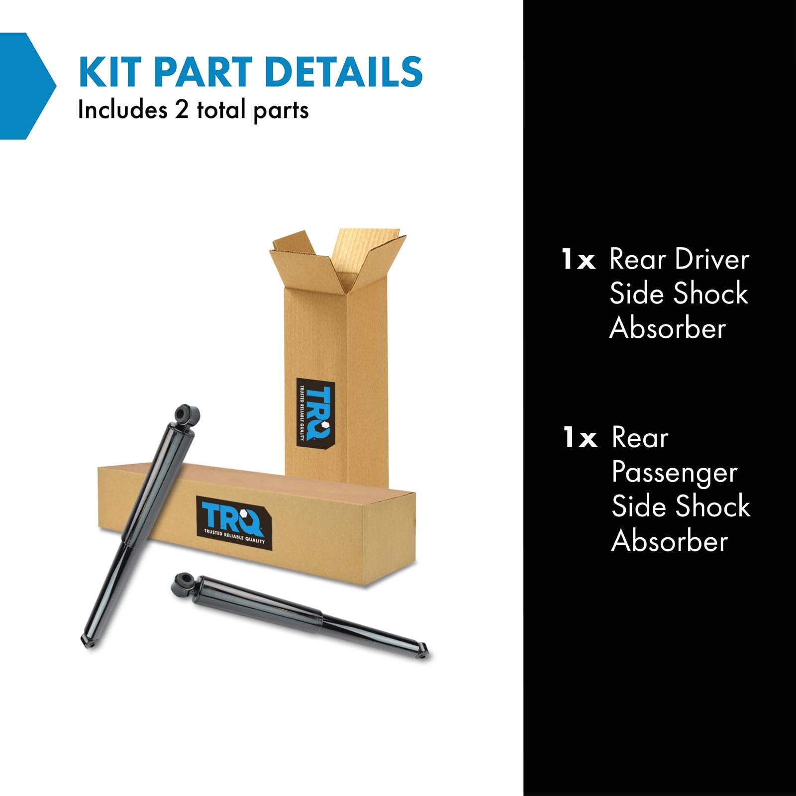 Trq Rear Shock Absorber Set Compatible With 1984-1996 Ford Bronco 1980-1996 F-150 1980-1999 F-250 1980-1997 F-350 1999-2016 F-35