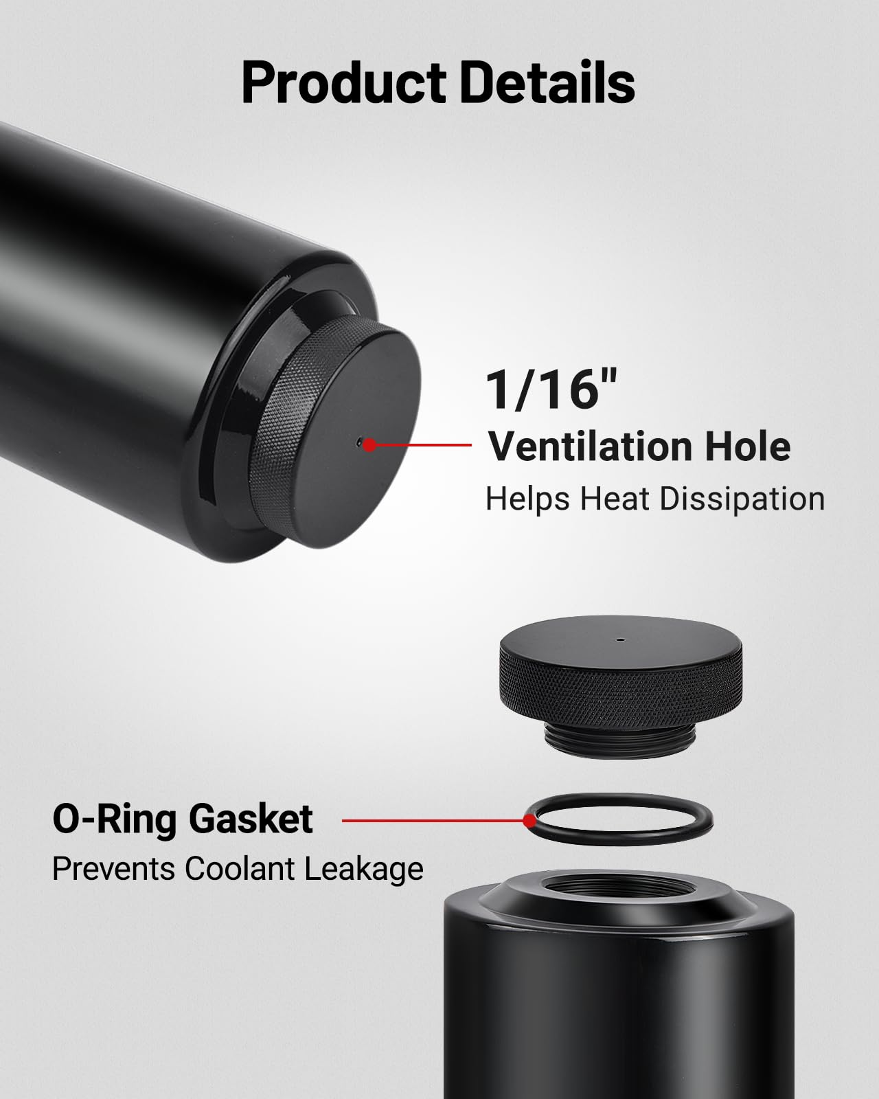 Evil Energy Coolant Overflow Tank, Radiator Overflow Bottle 800Ml Aluminum Universal Black