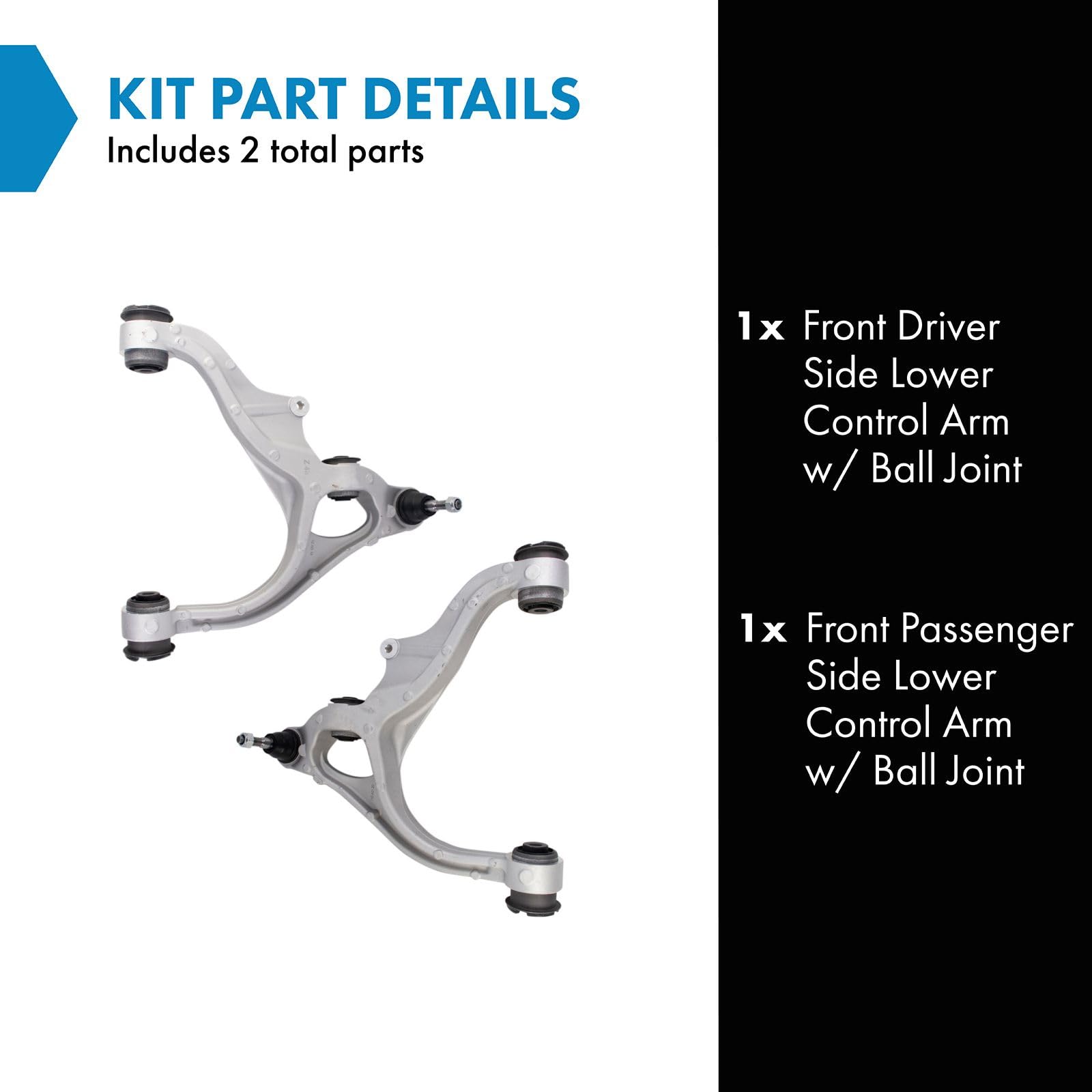 Trq Front Lower Control Arm With Ball Joint Set Compatible With 2006-2010 Dodge Ram 1500 2011-2018 Ram 1500 2019-2022 1500 Class