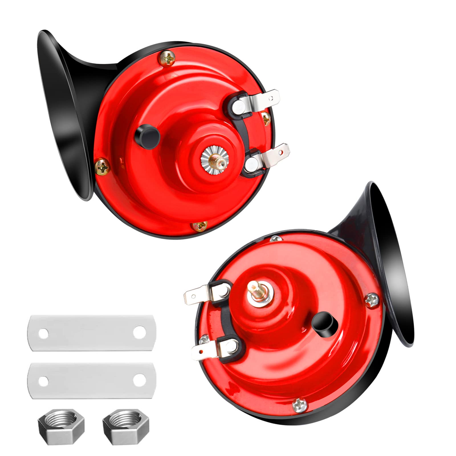 Hecenvei Train Horn For Trucks - 130 Db Super Loud Boat Horn Marine, 12V Waterproof Electric Snail Horns, Air Horn For Car Truck