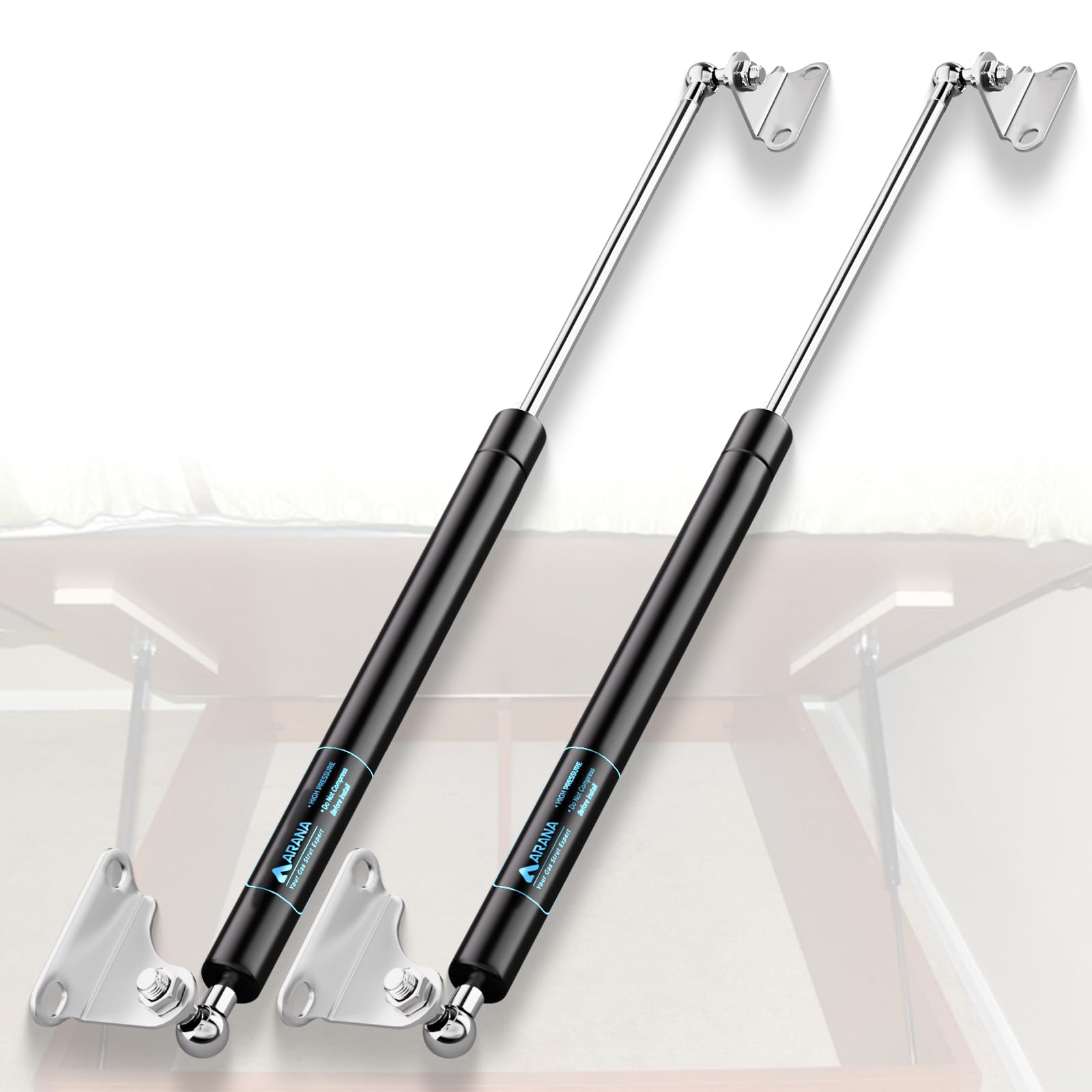 Arana 25 Inch 150 Lb Gas Prop Struts Shocks With L Mounting Brackets, 25 '' 534 N Lift-Support Gas Springs For Heavy Duty Murphy