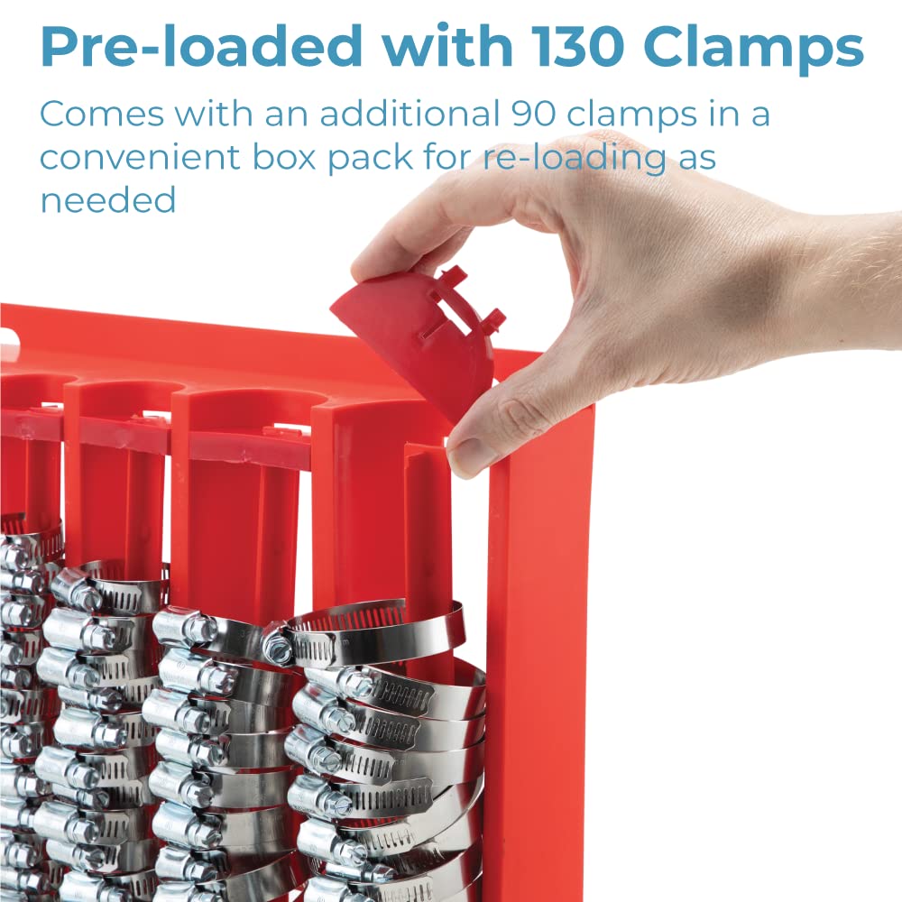 Koehler Enterprises Kedis220 220 Piece Hose Clamp Set In Mountable Rack , Red