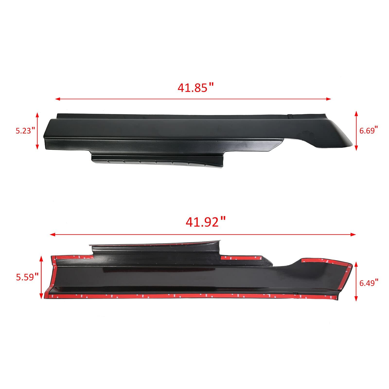 Rocker Panel Cover Guard Compatible With 2009-2018 Dodge Ram Crew Cab Molding Trim Matte Black Textured Finish Replace For 14064