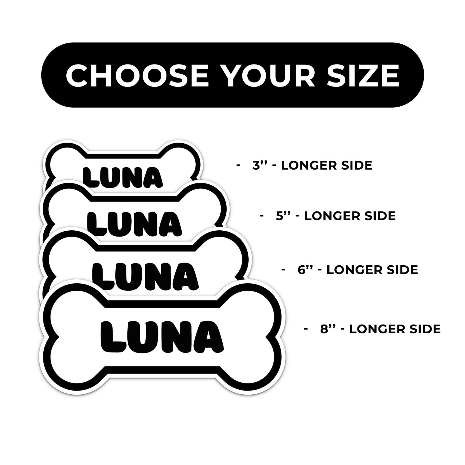 Luna Dog Name Sticker - Waterproof Vinyl Decal For Car Bumper, Laptop, Water Bottle, Wall, And Window, Size - 3'' Longer Side