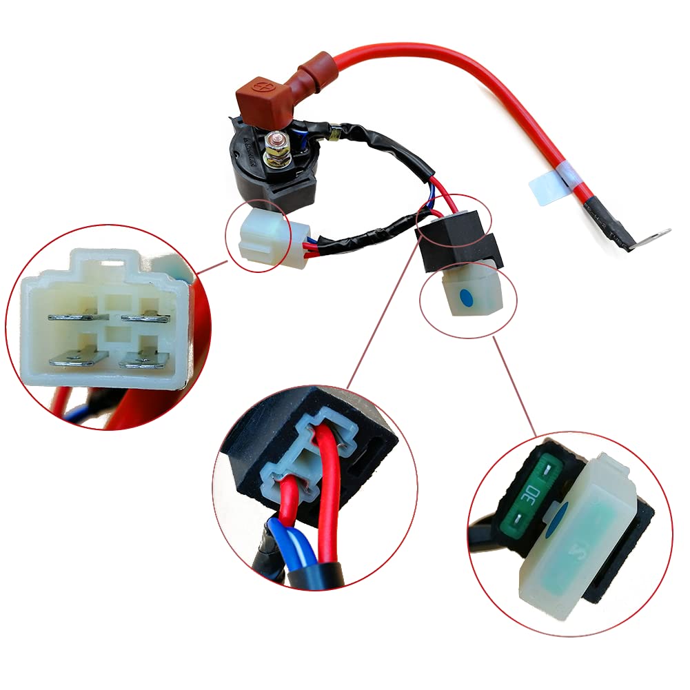Qymoto Hisun 500 Starter Solenoid Relay Compatible For Hisun 500 700 Utv,Axis 500 700,Msu500,Coleman 400 500,Cub Cadet Challenger(Not Fit For Hisun 550 750)
