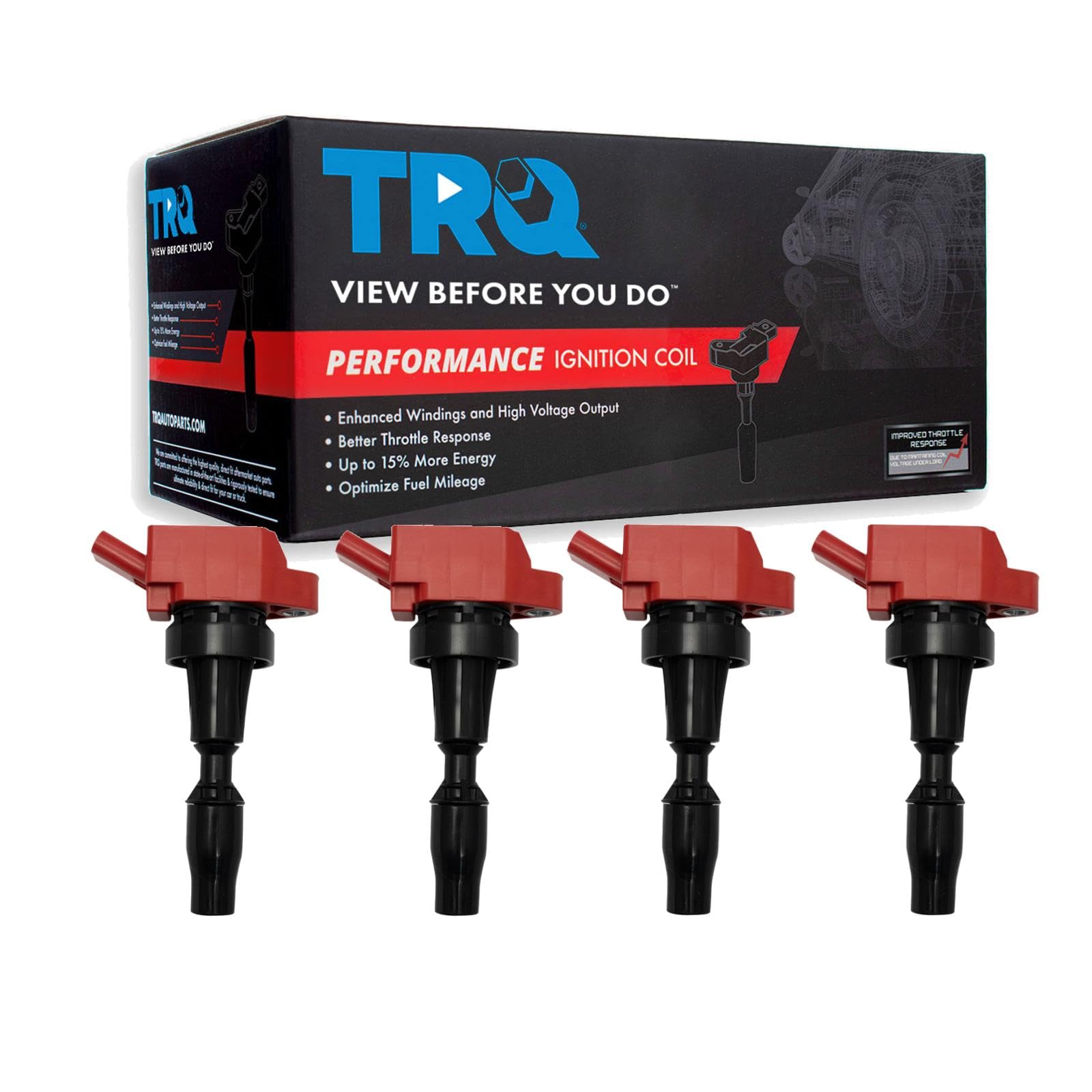 TRQ Ignition Coil Set Compatible with 15-21 Hyundai 16-23 Kia