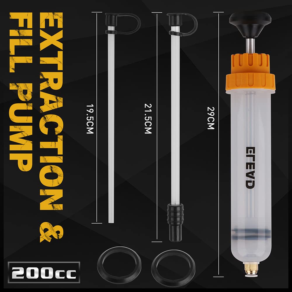 Elead 200Cc Siphon Pump, Oil Extractor Pump, Oil Pump, Transfer Pump, Fluid Extractor, Fluid Syringe Extractor, Car Vacuum Fuel