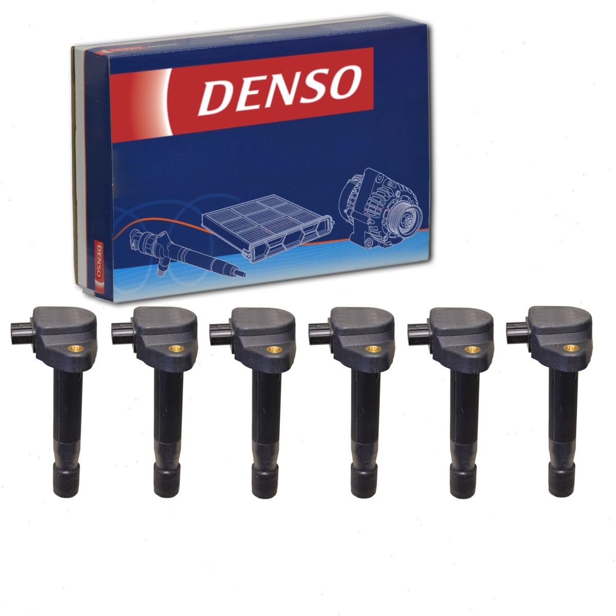 6 pc DENSO Direct Ignition Coils compatible with Honda Accord 3.5L V6 2008-2012