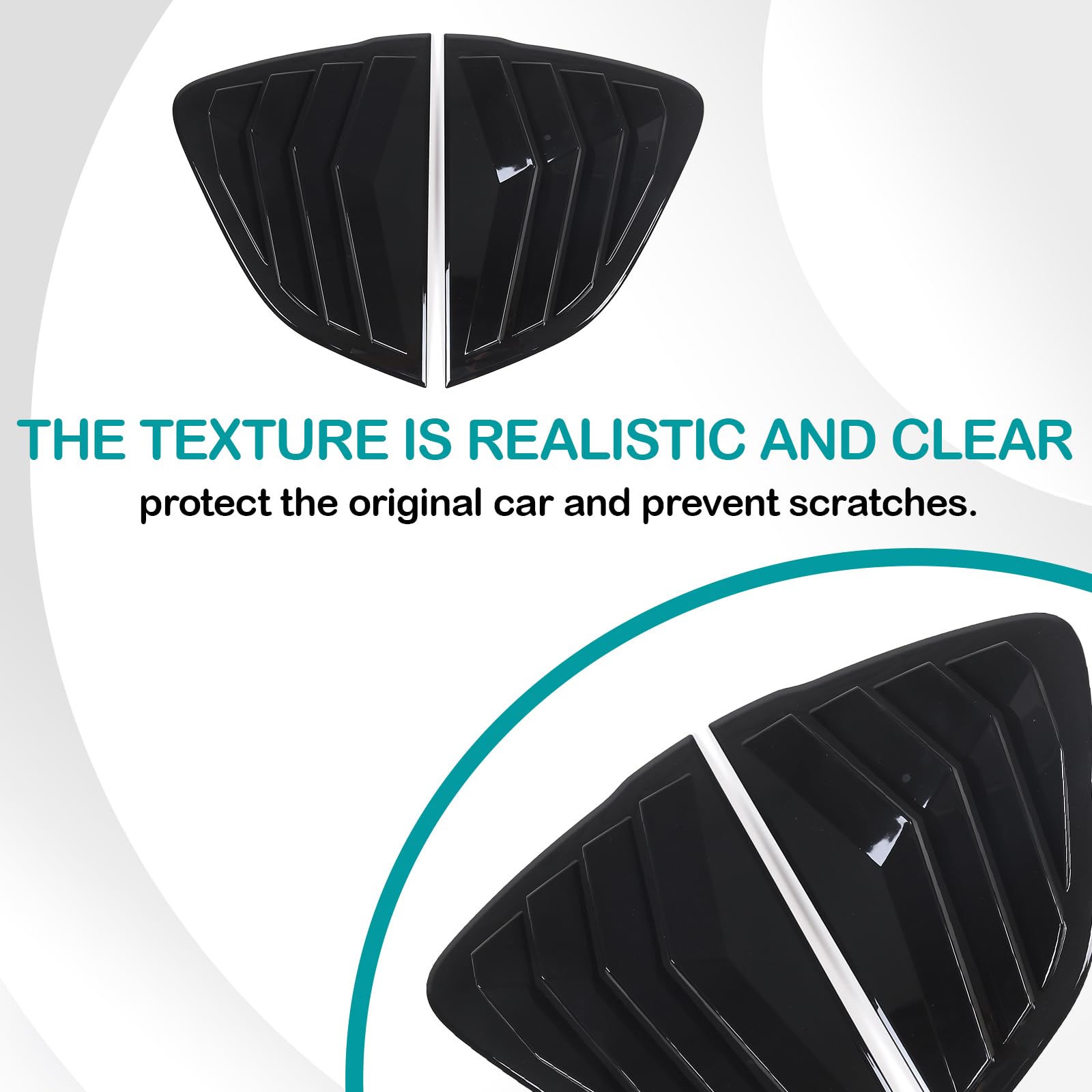 Hudiriy Rear Side Window Louvers Air Ven Decorative Compatible With Mazda Mx-5 Nd 2015-2023 Automotive Rear Window Triangular Glass Decorative Cover Abs,Only Fit Hardtop Version (Piano Black)