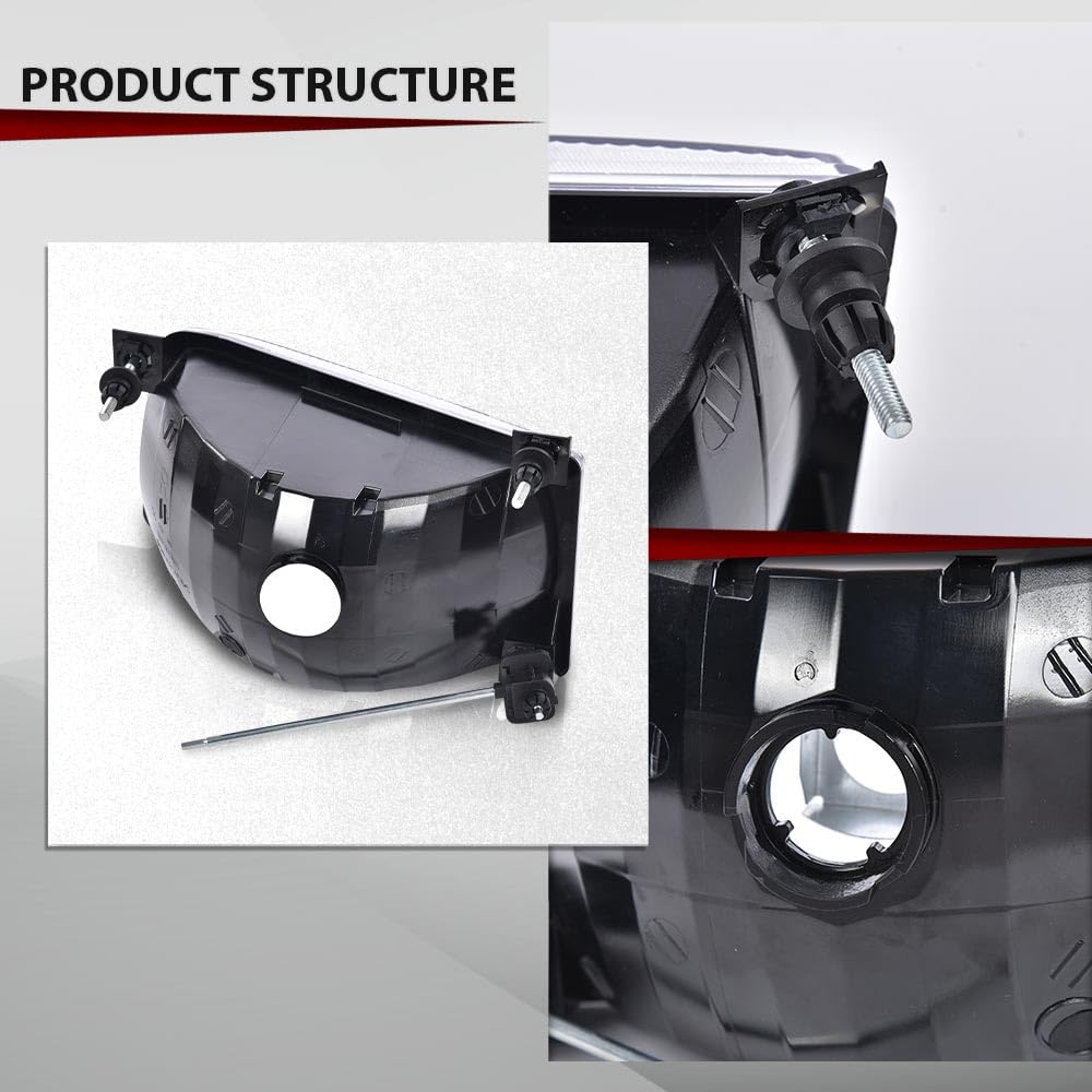 Cheda Headlight Compatible With 1992-1996 Ford F150/Fit 1995-1996 Bronco Xlt Sport/Fit 1992-1996 F250 Xl&1992 Bronco Xlt Nite Le