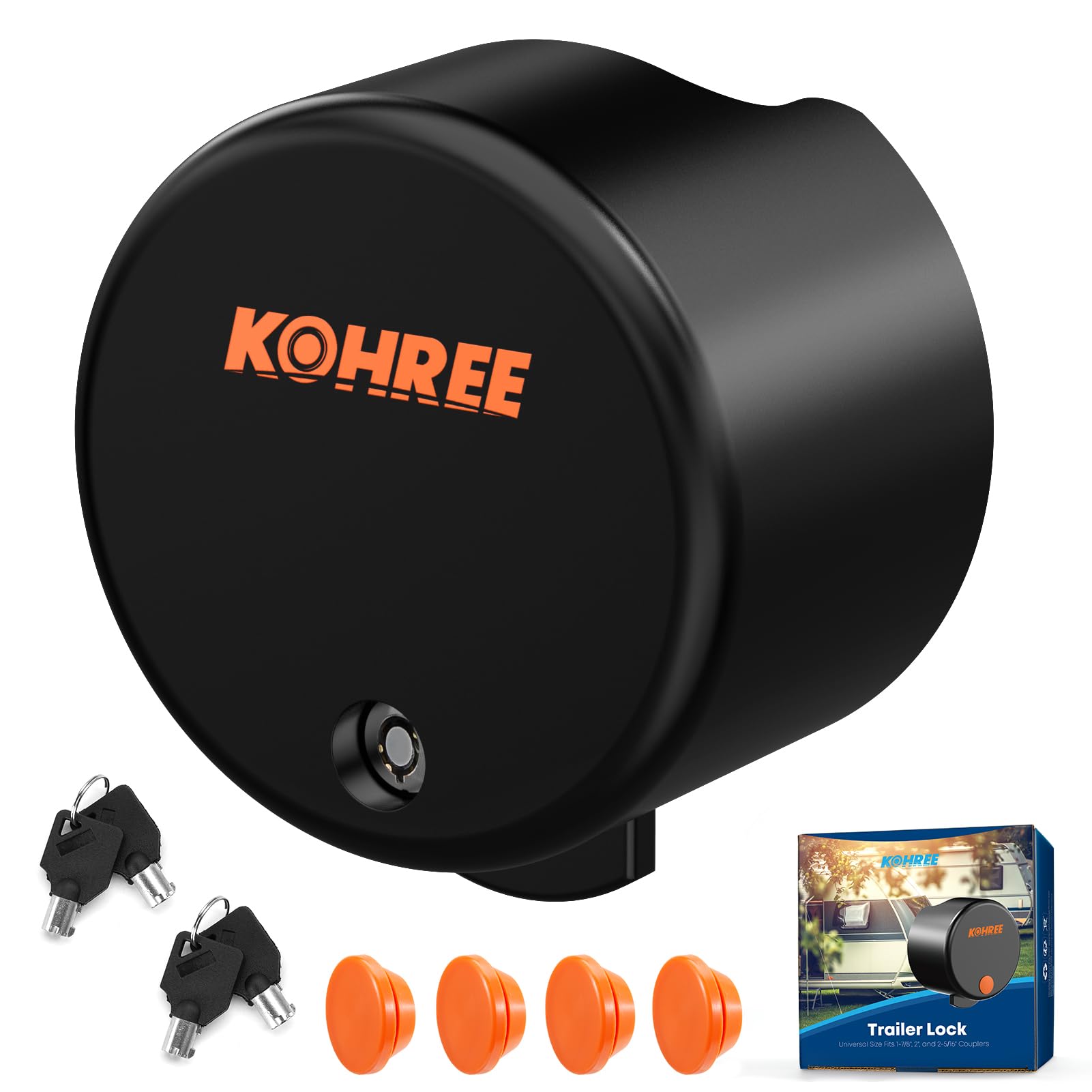 Kohree Heavy Duty Trailer Coupler Lock, Trailer Tongue Lock Hitch Locks RV Trailer Locks fit 2-5/16 Inch, 2, 1-7/8 Couplers, Dur