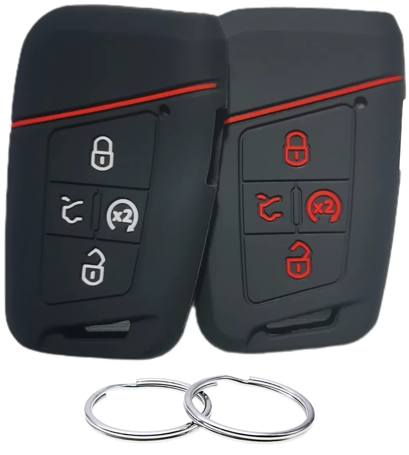 REPROTECTING Silicone Rubber Key Fob Cover Compatible with 2018-2025 VW Volkswagen Atlas Golf Alltrack Jetta Passat Tiguan Taos 