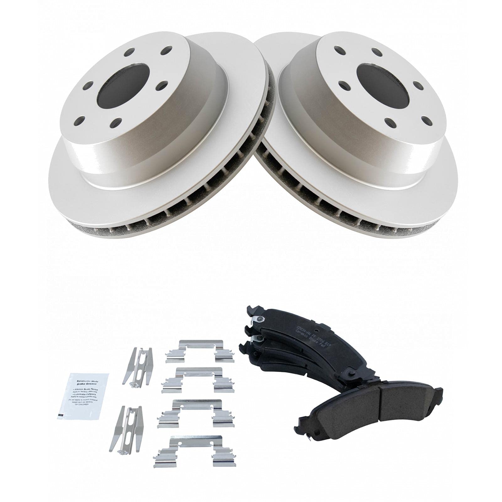 Trq Rear Ceramic Brake Pads & G-Coated Rotor Kit For Gm Pickup Truck Suv New