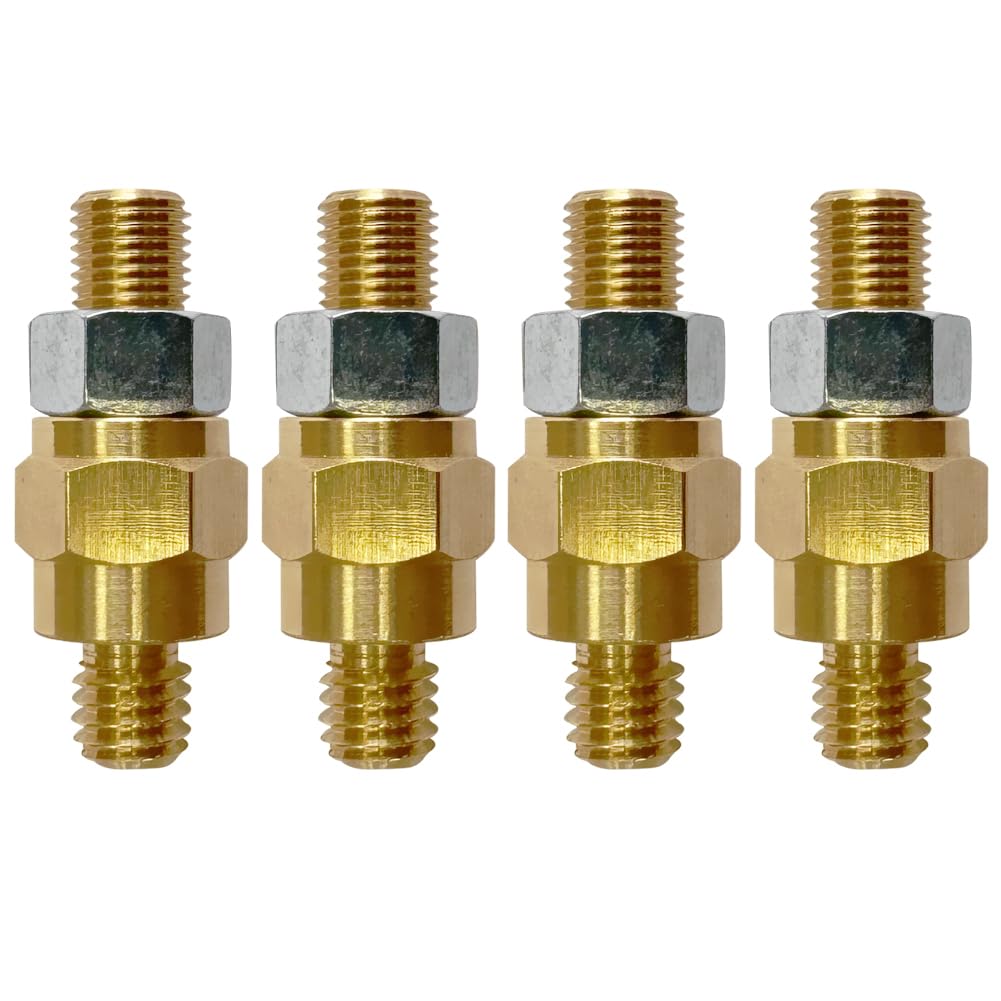 Ampper 3/8 ''-16 & 3/8 ''-24 Brass Long Stud Side Post Battery Terminal Bolt, Standard Battery Side Post Extender Stud Compatibl