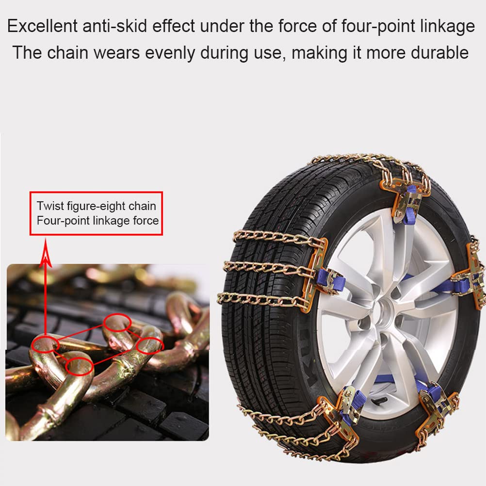 Anti Slip Tire Chains, (1*Anti Slip Tire Chains) Snow Chains Car Anti Slip Tire Chains Anti Skid Tire Snow Chains for Car SUV Tr