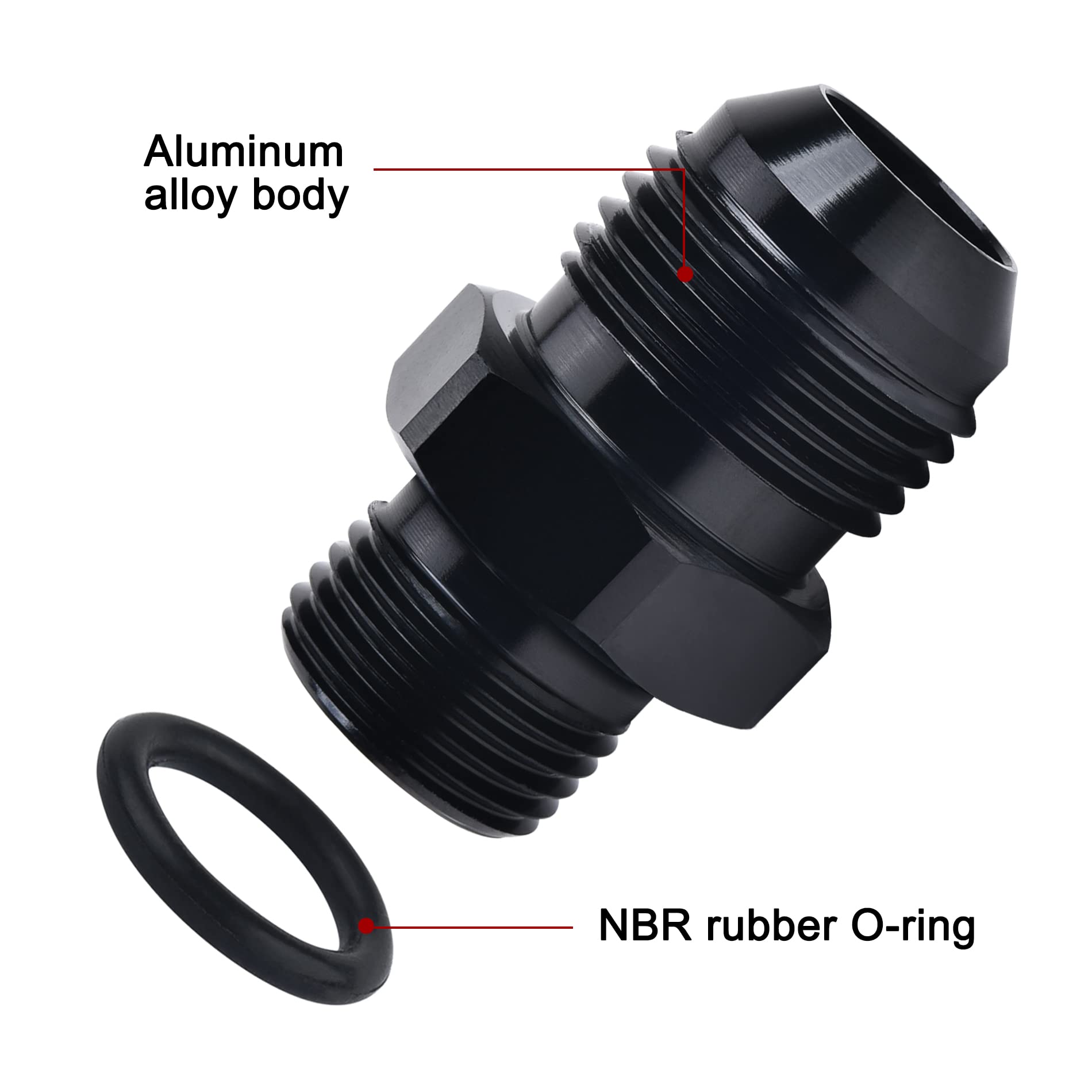 Evil Energy 10An Male Flare To M18 X 1.5Mm Male Metric Fitting Adapter Aluminium Alloy 2Pcs