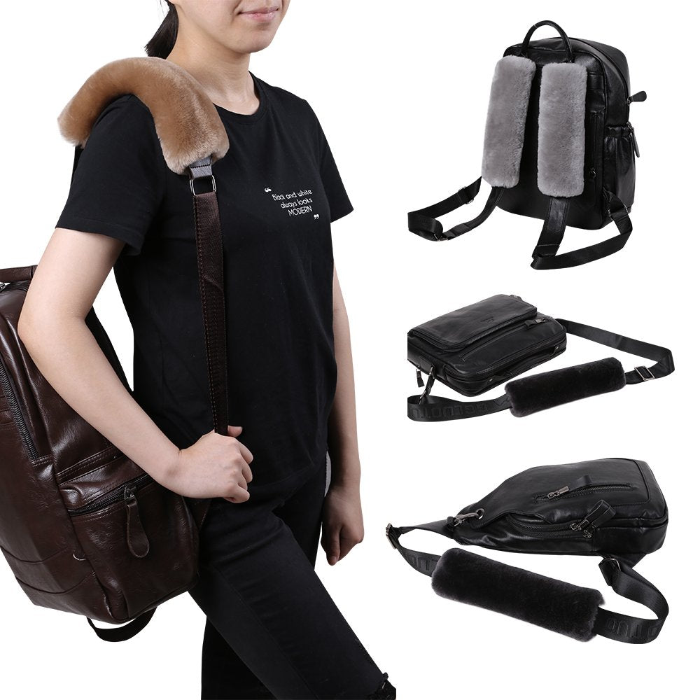 Ogland Genuine Sheepskin Soft Fuzzy Car Seat Belt Pad,2 Pack Fluffy Seat Belt Cover For Shoulder Pad Neck Cushion Protector Car