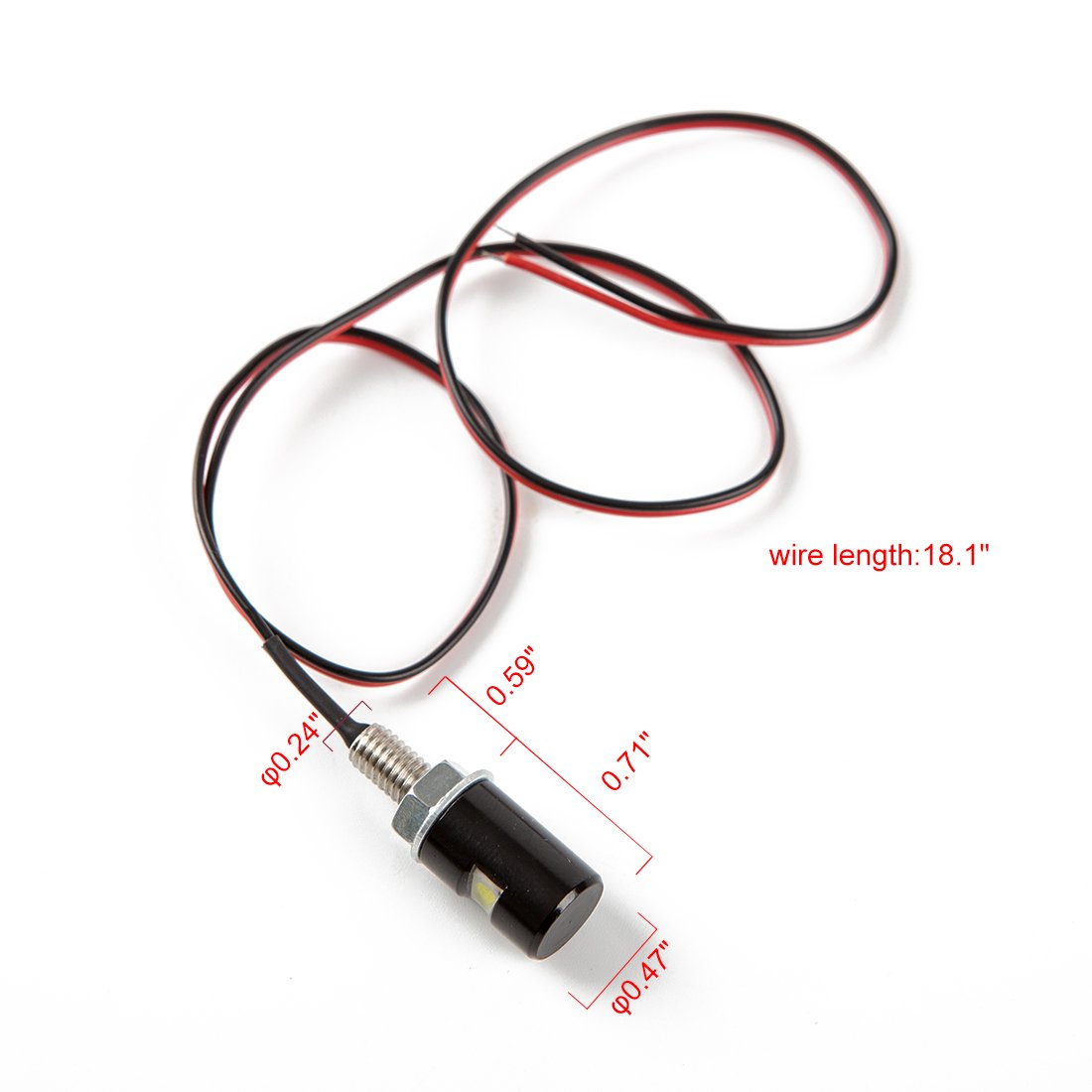 Czc Auto 2Pcs License Plate Light, License Tag Screw Bolt Lamp, 12V White Led Bulb, Waterproof/Rainproof, Black Aluminium Light