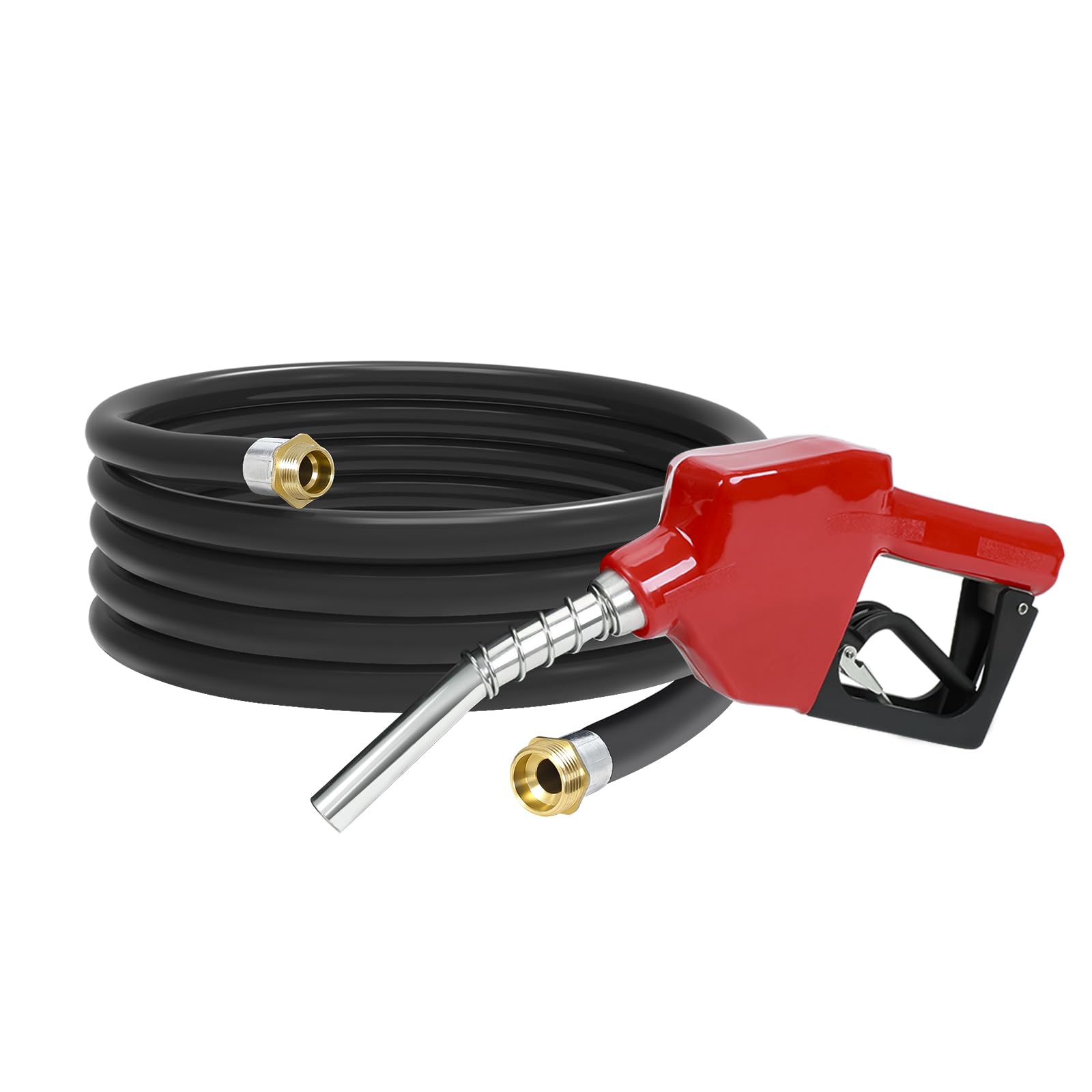 SUPERFASTRACING 1 x 20 Fuel Transfer Hose with Auto Fuel Nozzle 3/4 Inlet & 13/16 Outlet Fluid Oil Pump Tank Tube