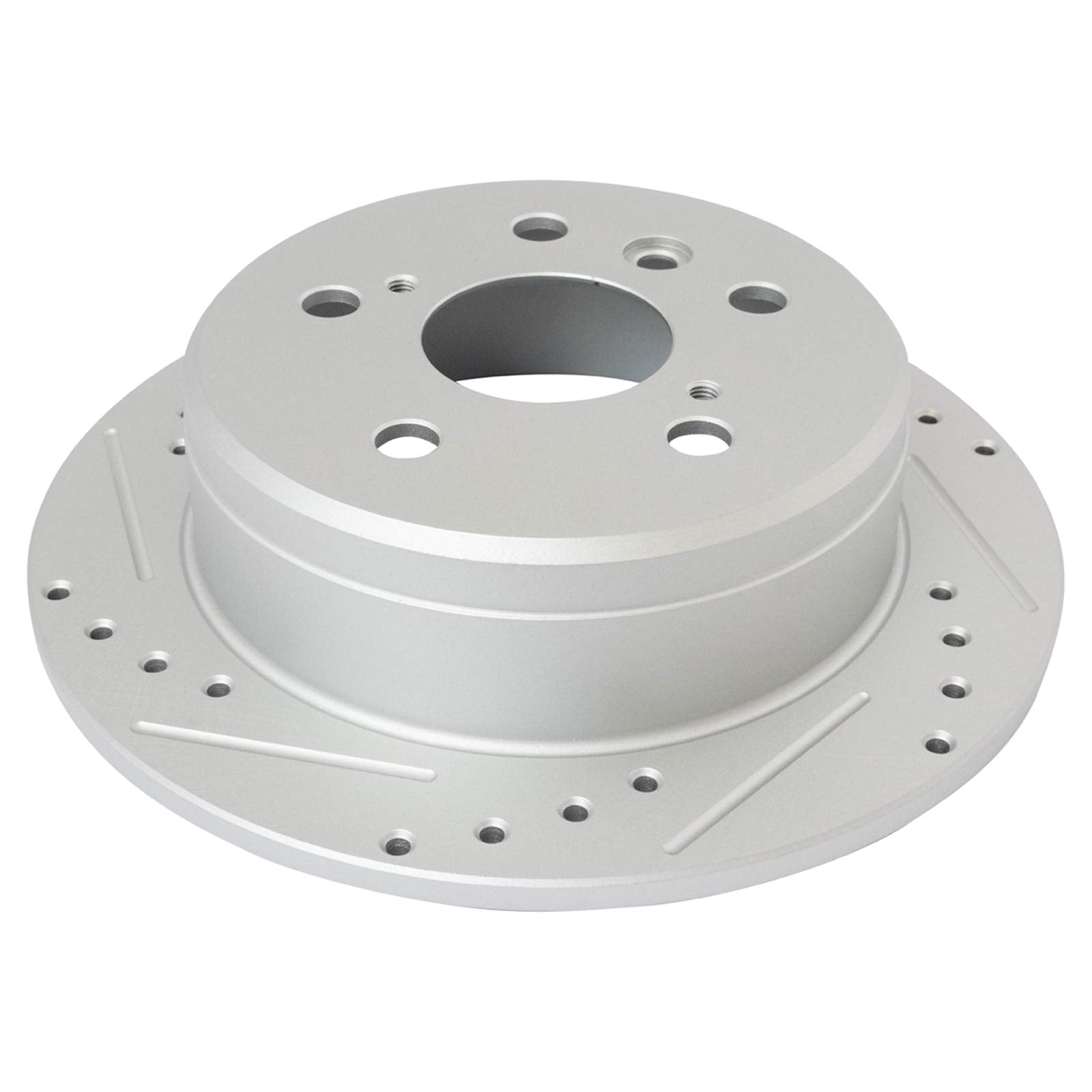 Trq Rear Performance Brake Rotors Set Premium G-Coated Cross Drilled & Slotted Compatible With 1997-2001 Lexus Es300 1992-2001 T