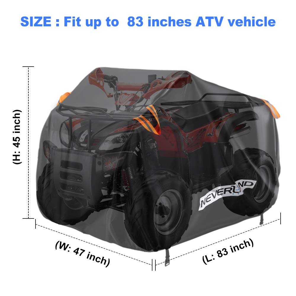 NEVERLAND ATV Cover Oxford Cloth Heavy,for Polaris Sportsman Yamaha Grizzly Honda FourTrax Kawasaki KFX Wheel Car with Air Vents
