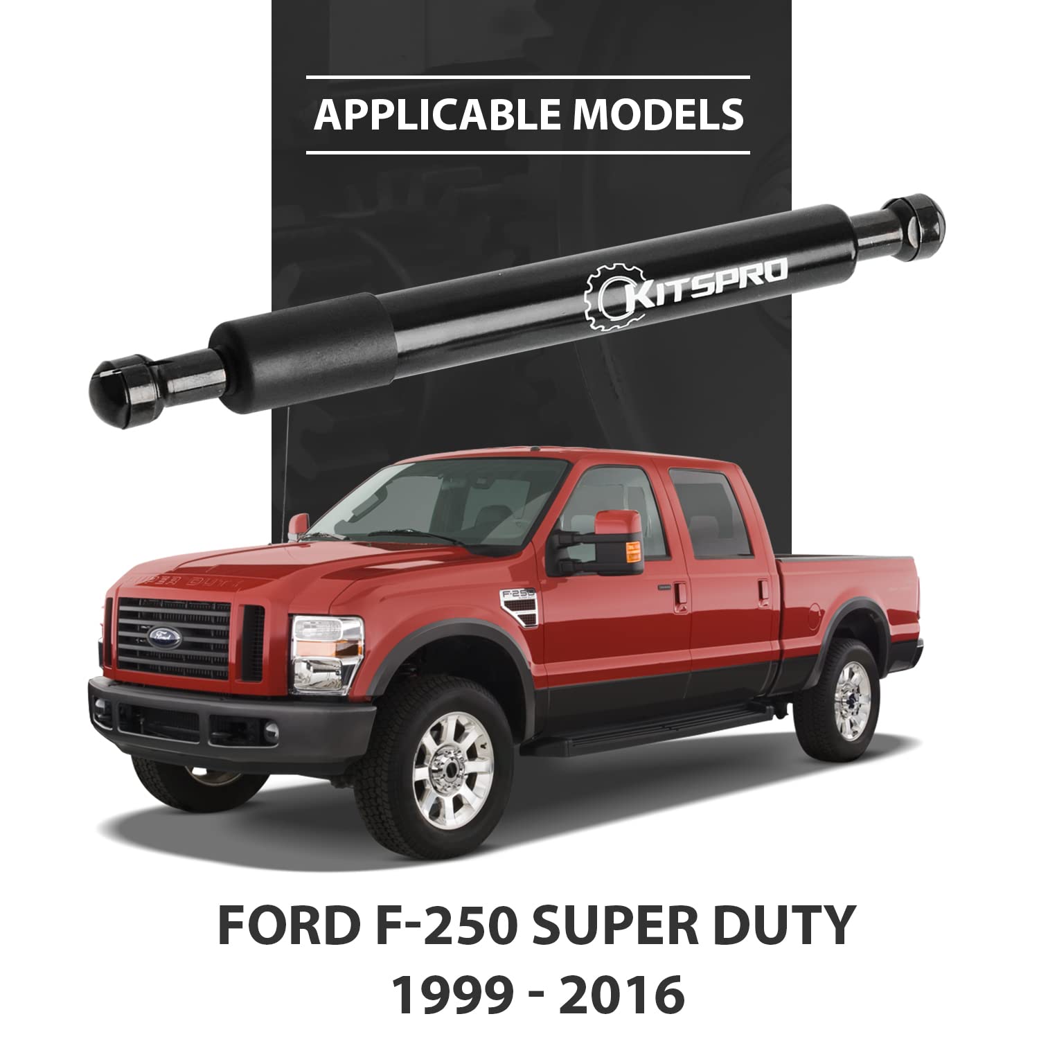 Kitspro Truck Tailgate Assist Accessories For Ford F-250 F-350 Super Duty, Pack Of 1 (1999-2016, Classic Rod)