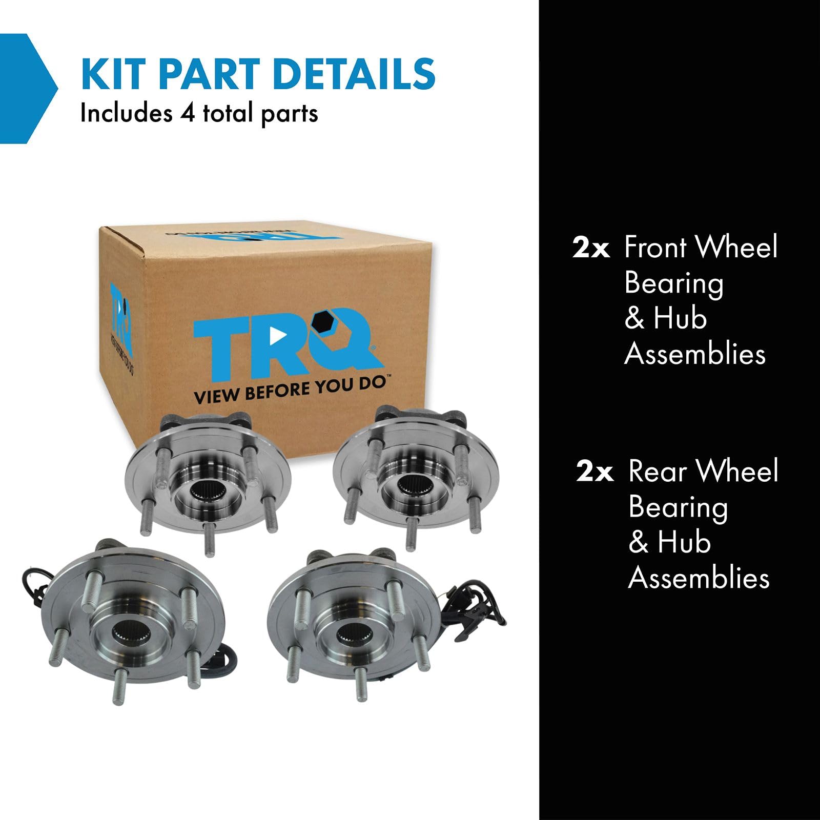 Trq Wheel Hub Bearings Assembly Set Compatible With 2009-2020 Dodge Journey