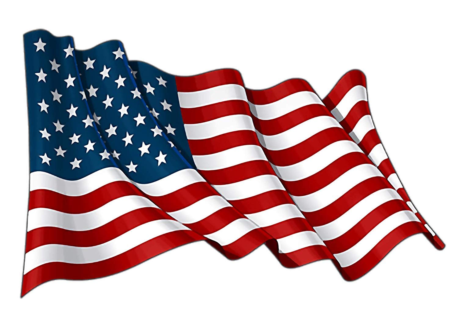 Rogue River Tactical Usa Flag Sticker Bumper Sticker Car Decal Gift Patriotic American Wavy United States (5X3 Inch)