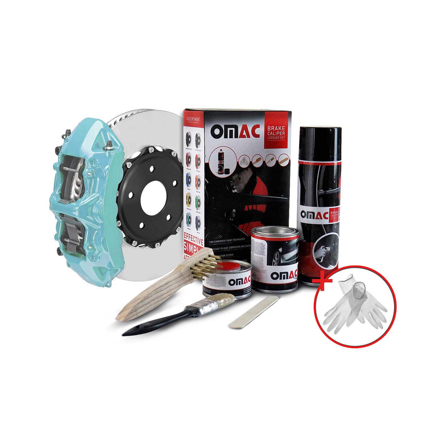 Omac Brake Caliper Epoxy Based Car Paint Kit Nevada Blue Glossy High-Temp