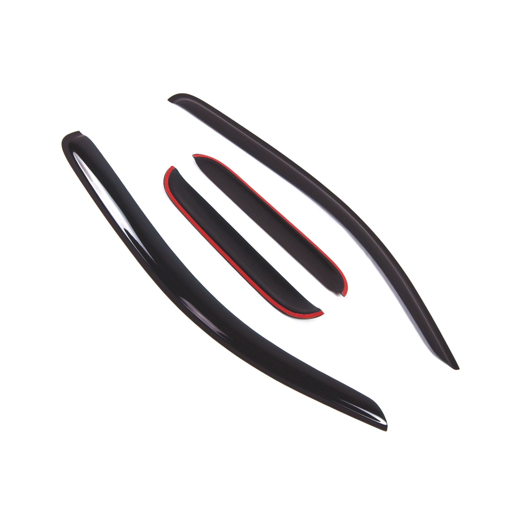 Tuningpros Wd2-449 Dark Smoke 4 Pcs Set Window Visor (Outside Mount) Deflector Rain Guard Compatible With 2005-2015 Toyota Tacom