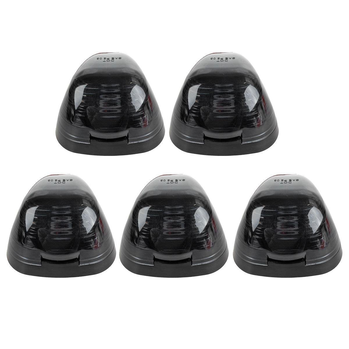 5Pcs Smoke Lens With Amber Led Cab Roof Marker Lights, Roof Top Lamp Running Light Replacement Accessories For Ford 1999-2016 F150 F250 F350 F450 F550 Super Duty Pickup Trucks Suv