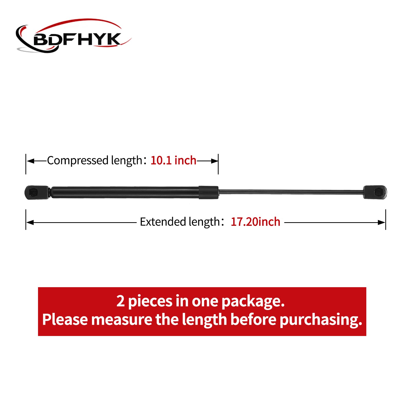 Bdfhyk C16-06874 17 Gas Shocks Struts 17 Inch 40Lbs Lift Supports Strut Shocks For Leer Are Camper Shell Truck Atc Topper Rear Window Pickup Cab Canopy Door Tool Box, Black C1606874