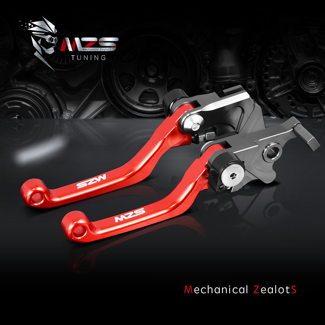 Mzs Red Dirt Bike And Atv Brake Clutch Levers Compatible With Wr250R 07-20 / Wr250X 07-17 / Xt250 08-22 / Xt250X 06-17 / Ttr125
