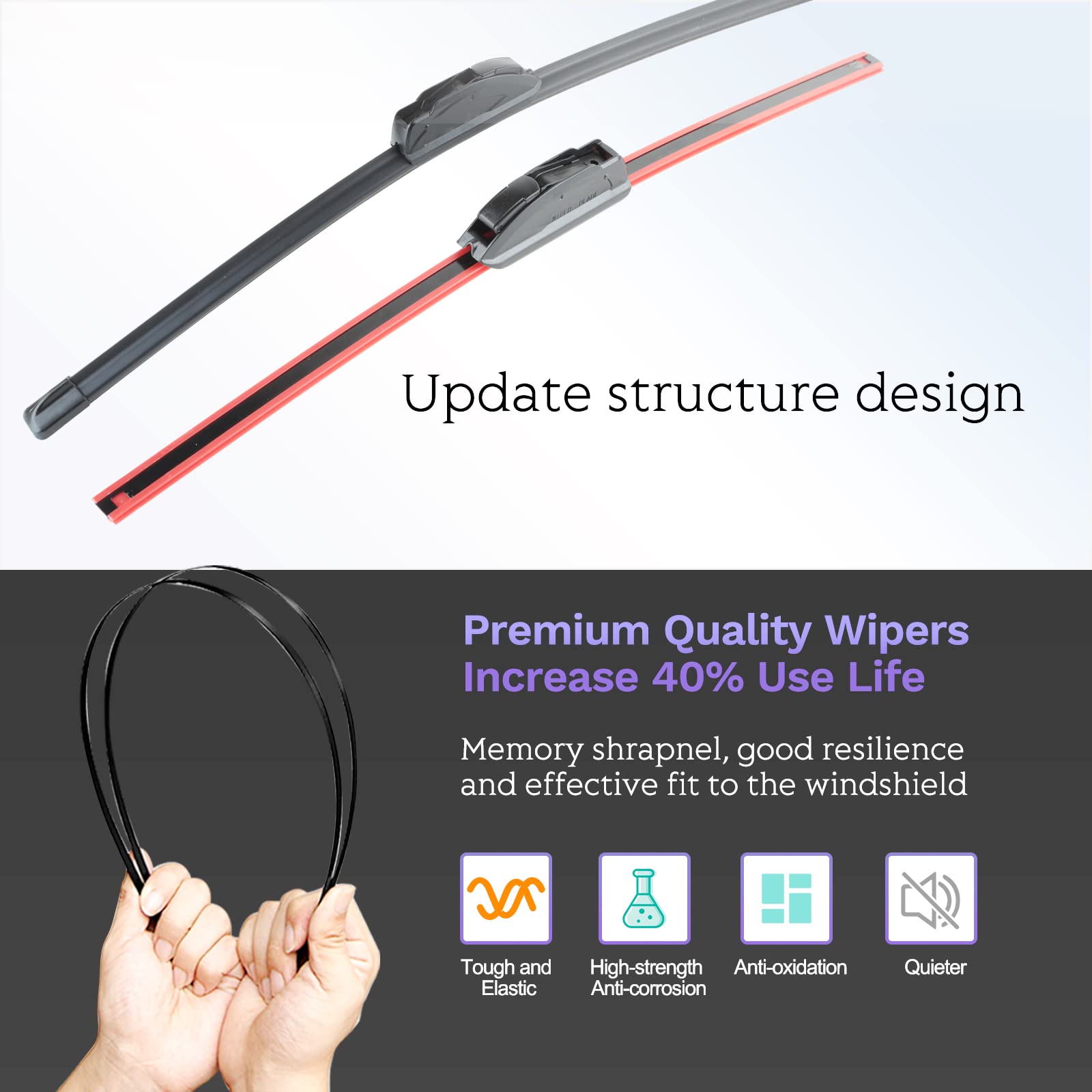 26 16 13 Windshield Wiper Blades Replacement For Honda Cr-V Crv 2012 2013 2014 2015 2016 Premium All Weather Blade (3 Of Set)