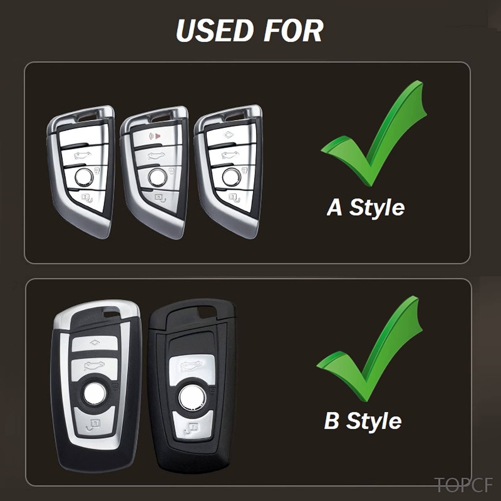 Phmnkl Alloy Car Key Case Rings Cover Holder For Bmw 1 3 5 7 Series 530 F48 X1 X2 X3 X4 X5 X6 Classic Engine Head Concept (B Sty