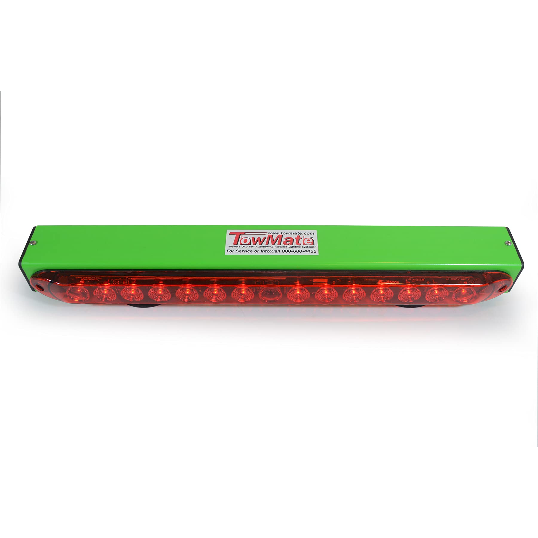 Towmate 22'' Wireless Led Tow Light Bar - Lime Green, Magnetic Mount, Battery-Powered, 10+ Hours Of Charge | Hardwire Transmitte