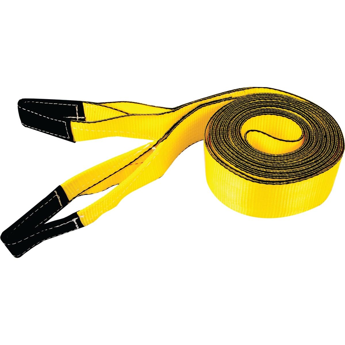ERICKSON MANUFACTURING - 4'' x 30' 20,000 lb Tow Strap Yellow w/Black Wear Material in Pull Loops, Bulk (59705)