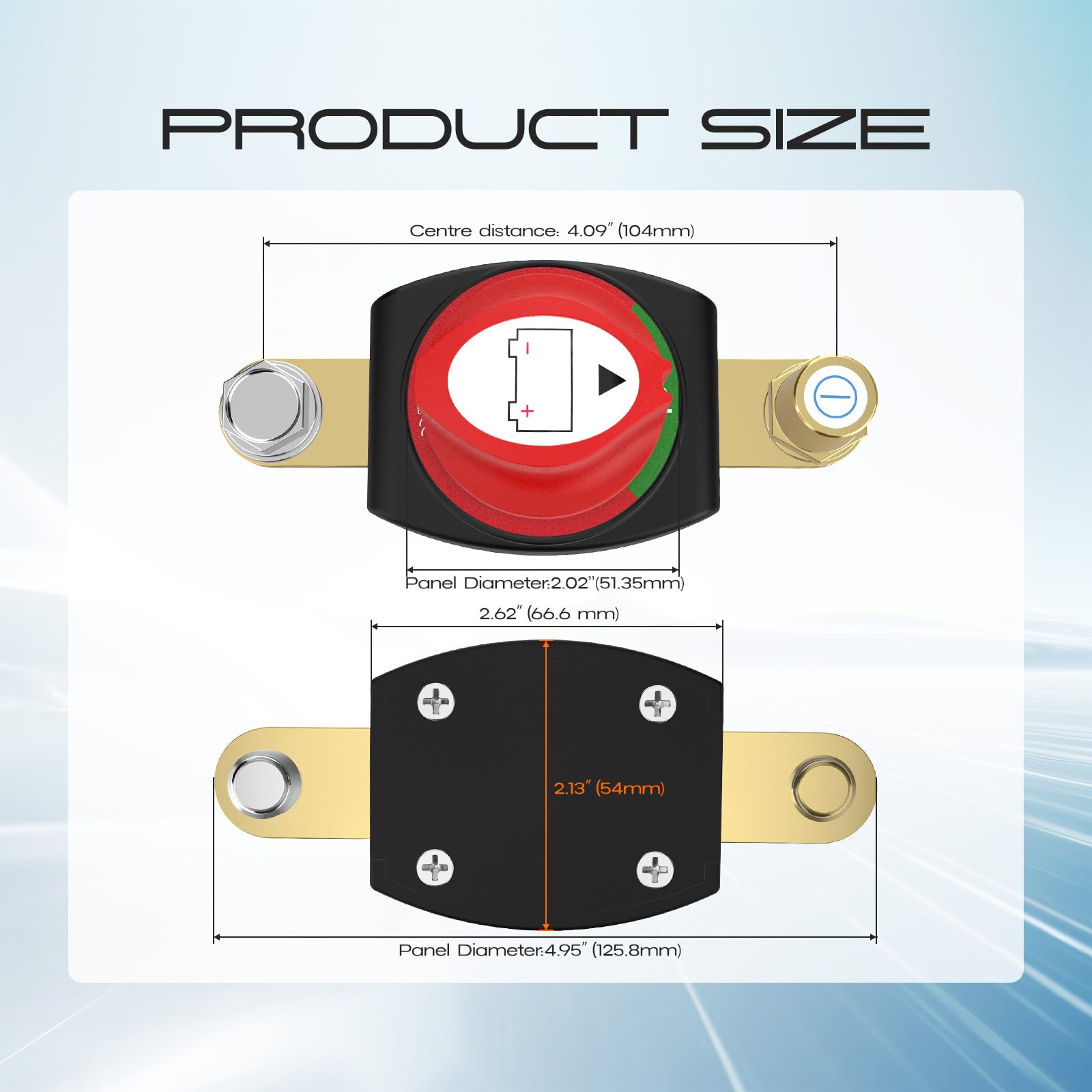Side Post Battery Disconnect Switch, Cnaodun Battery Cut Off Switch With Top Post Negative12-48V Heavy Duty Battery Shut Off Swi