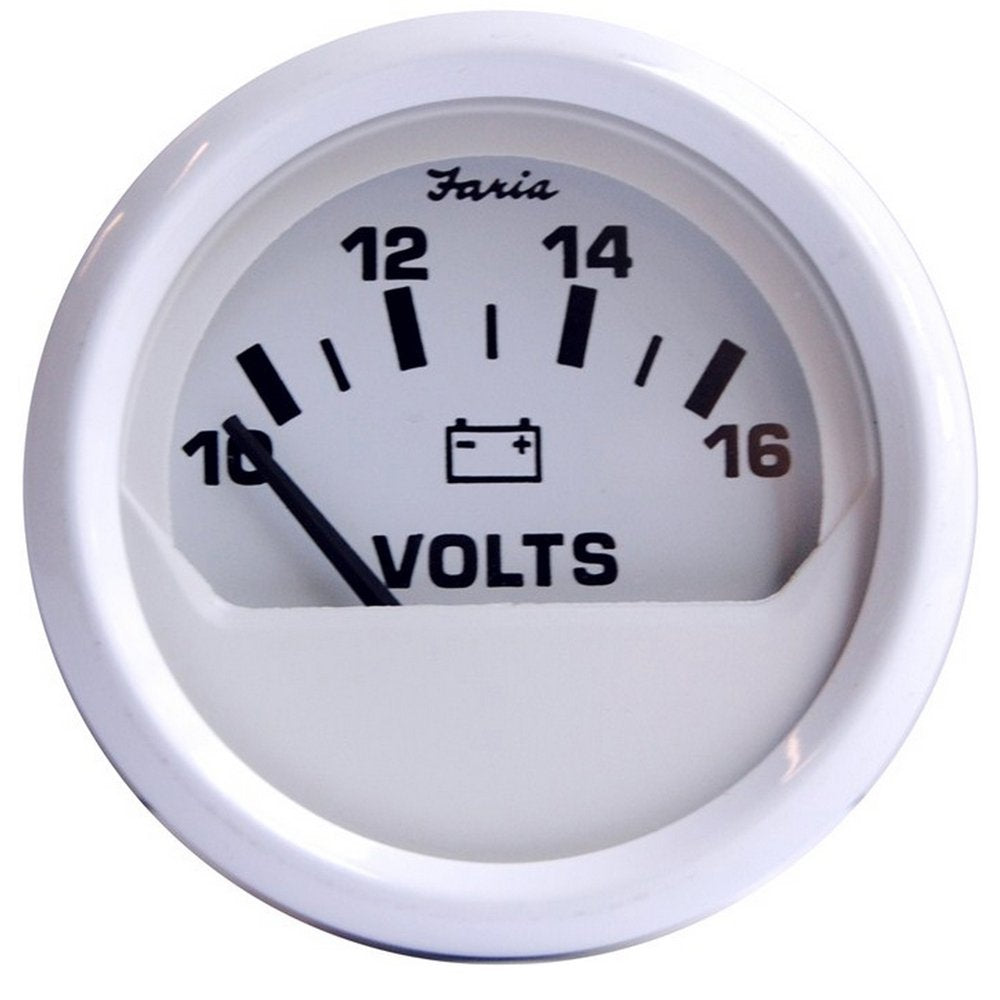 Faria Beede 13120 Dress White 2 In. Voltmeter 10-16 Vdc
