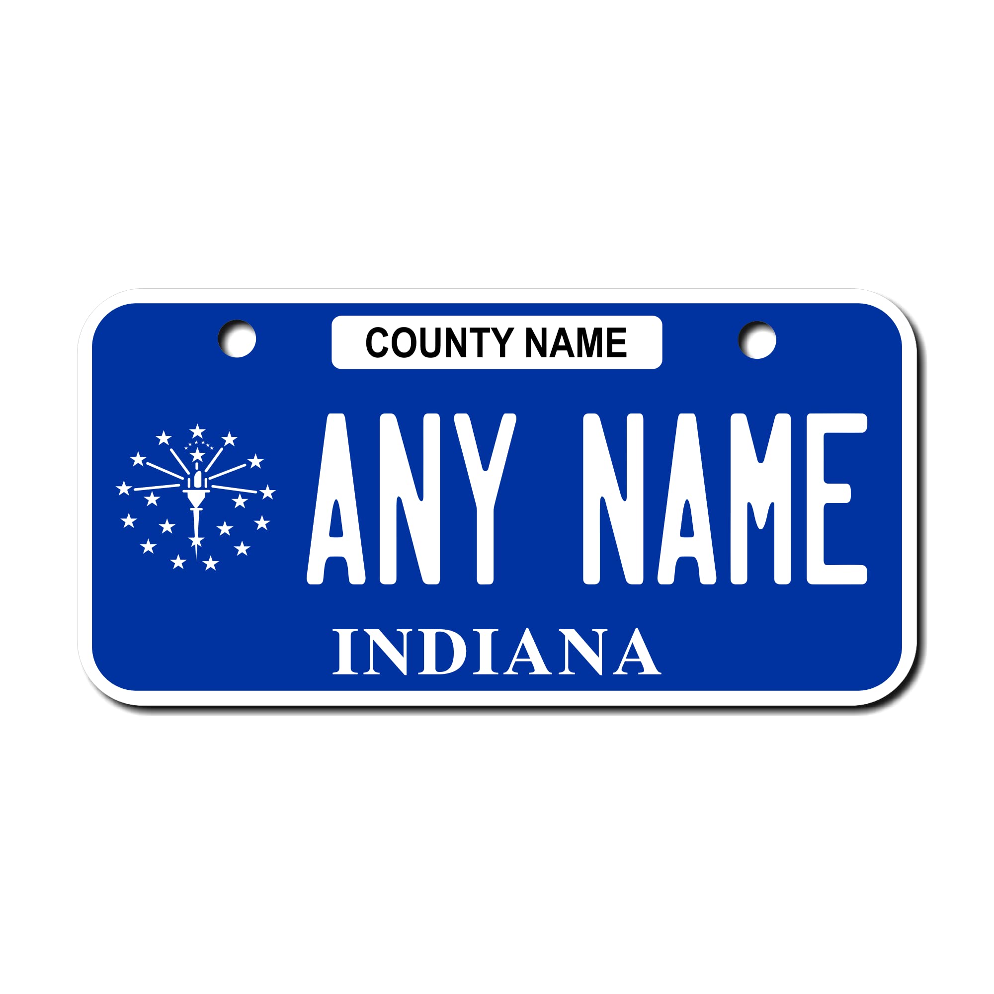 Teamlogo Personalized Indiana License Plate - Sizes For Kid 'S Bikes, Cars, Trucks, Cart, Key Rings Version 1 (3 X 6 Aluminum Li