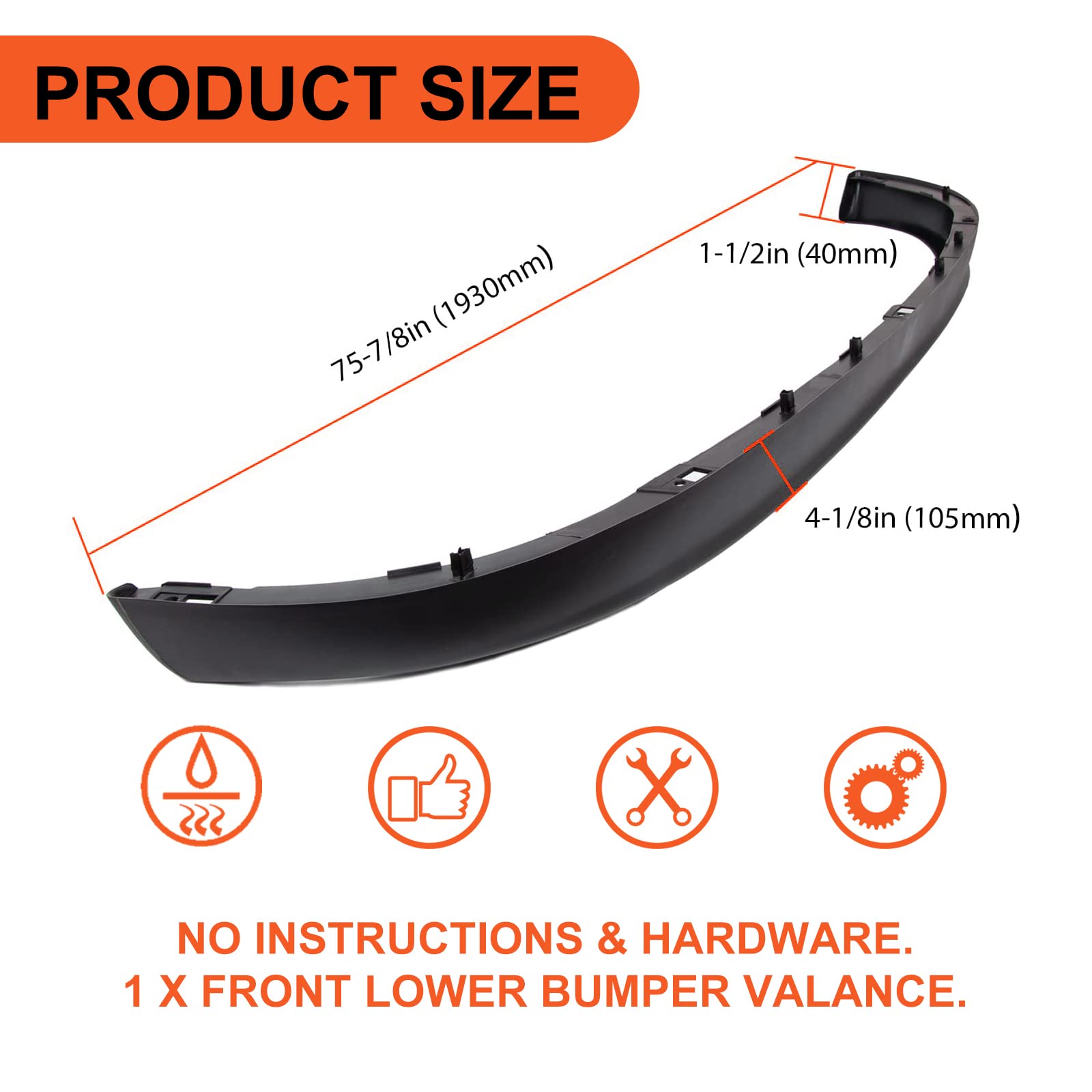 ECOTRIC Front Lower Bumper Valance Air Deflector Dams Compatible with Dodge 2002-2008 Ram 1500 & 2003-2009 Ram 2500 3500 Replace