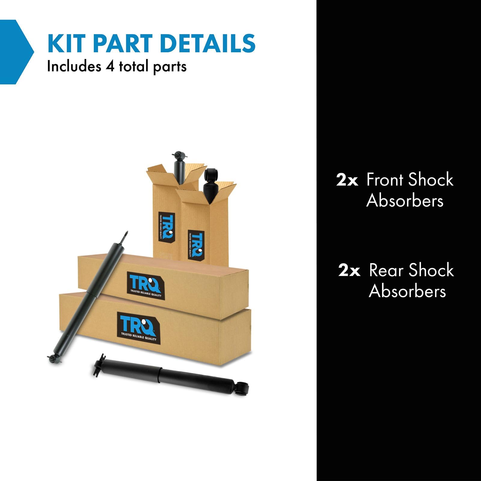 Trq Front And Rear Shock Absorber Set Compatible With 1984-1996 Jeep Cherokee 1984-1990 Wagoneer