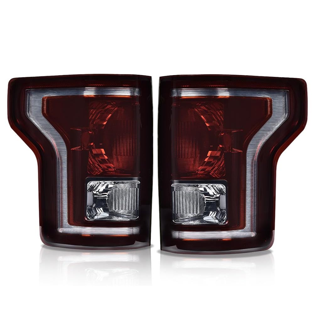 Pit66 Tail Lights Compatible With Ford F150 2015-2017 Smoky Lens Rear Lights Brake Lamps Drive & Passenger Side ?Fl3Z13405A-Pfm,