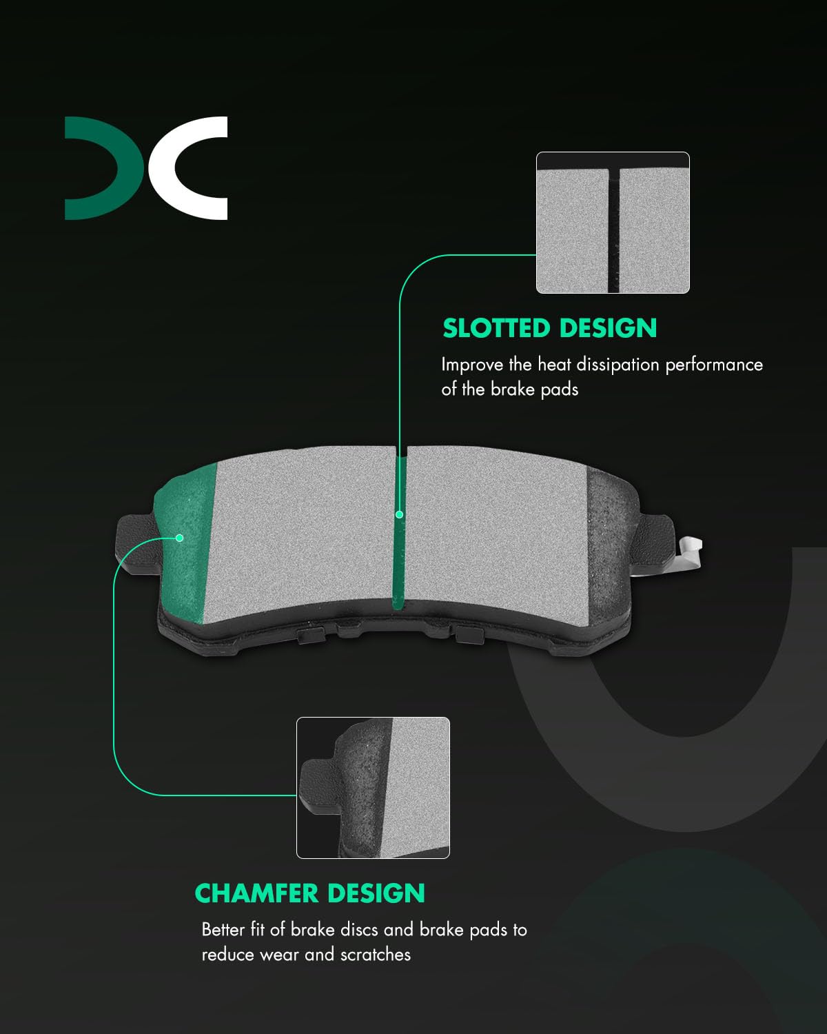 Scitoo Front Rear Disc Brake Pad Set 8Pcs W/Hardware Fit For Infiniti For Qx56 2011-2013,For Infiniti For Qx80 2014-2022,For Nis