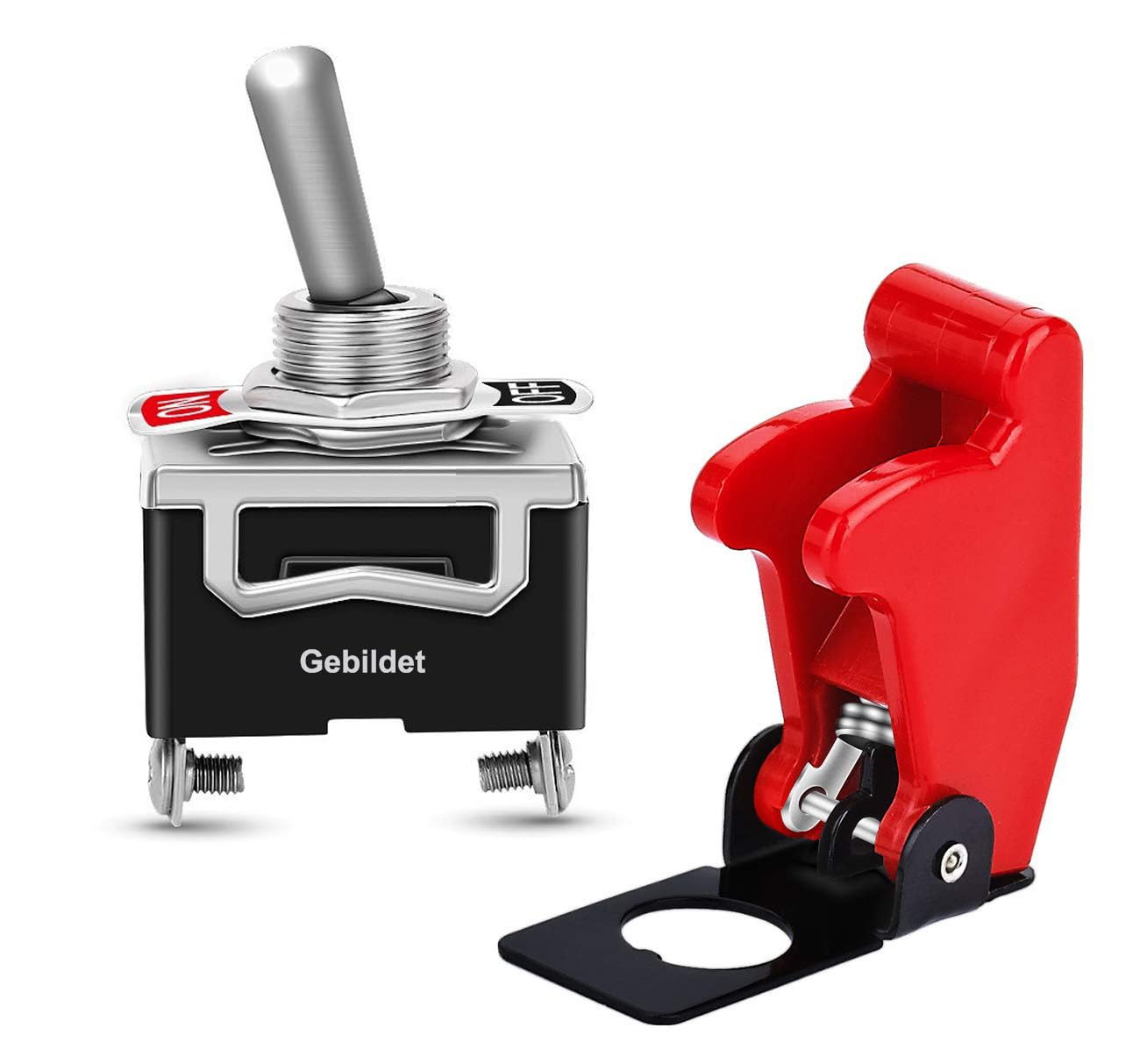 Gebildet 10A/12Vdc, 6A/24Vdc Universal Rocker Toggle Switch With Waterproof Cap, 2 Pin Spst On/Off Switch With Metal Bat, Used F