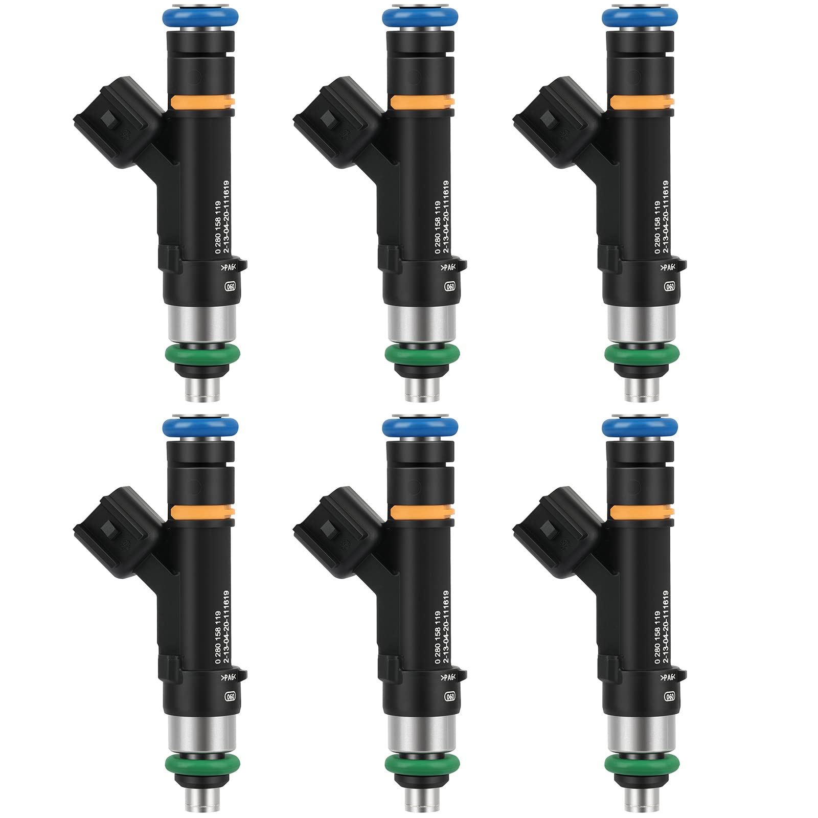 KFKGF 6PCS 4HOLES Fuel Injector for Chrysler for Town & Country 3.3L/3.8L 08-10, for Dodge for Grand Caravan 3.3L/3.8L 08-10, fo