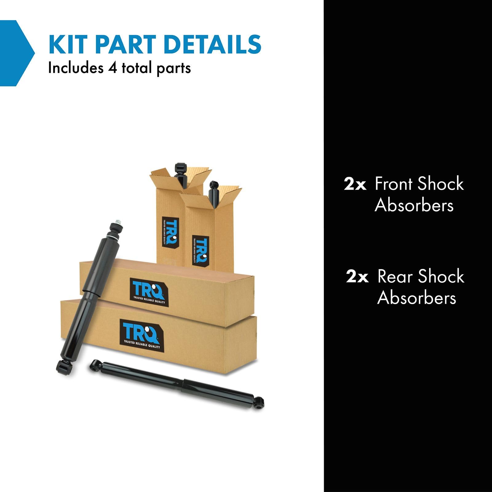 Trq Front And Rear Shock Absorber Set Compatible With 1989-1990 Ford Bronco Ii 1989-1997 Ranger 1994-1997 Mazda B2300 1994-1996
